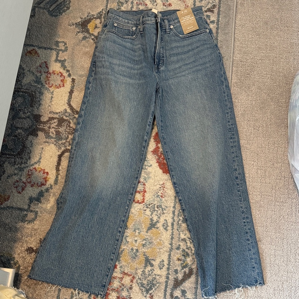 Madewell High-Rise Wide Leg Jeans in Medium Blue Wash